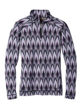 Smartwool Women's Merino 250 Base Layer Pattern 1/4 Zip - Purple Mist L
